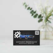 Carte De Visite Services Auto | Wrench et voiture (Debout devant)