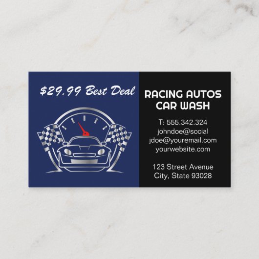 Carte De Visite Services automobiles de course automobile (Devant)