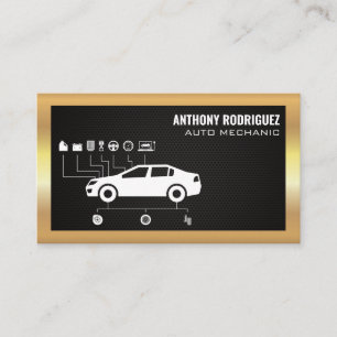 Carte De Visite Services automobiles   Diagramme   Bordure métalli