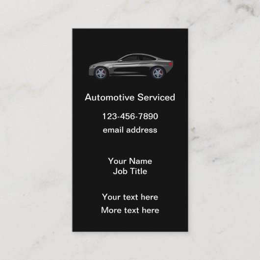 Carte De Visite Services automobiles Moderne Vertical  (Devant)
