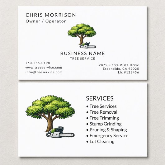 Carte De Visite Services Black Tree Minimal