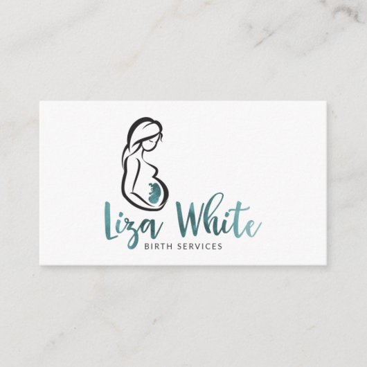 Carte De Visite Services blancs de naissance de Liza (Devant)