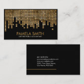 Carte De Visite Services comptables - Boutons Numéros d'or (Devant / Derrière)