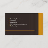 Carte De Visite Services comptables - Brown et récolte Jaune (Dos)