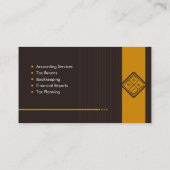Carte De Visite Services comptables - Brown et récolte Jaune (Dos)