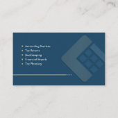 Carte De Visite Services comptables - Indigo Blue et Beige (Dos)