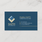 Carte De Visite Services comptables - Indigo Blue et Beige (Devant)