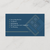 Carte De Visite Services comptables - Indigo Blue et Beige (Dos)