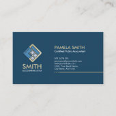 Carte De Visite Services comptables - Indigo Blue et Beige (Devant)