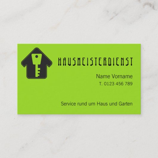 Carte De Visite Services d’entretien (Devant)