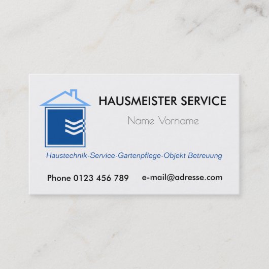 Carte De Visite Services d’entretien (Devant)