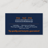 Carte De Visite Services d'amélioration et de réparation des maiso (Dos)