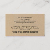 Carte De Visite Services d'amélioration et de réparation des maiso (Dos)