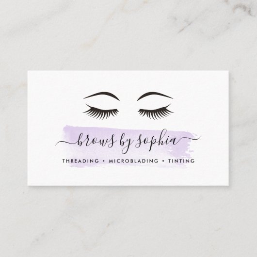 Carte De Visite Services d'aquarelle Lavande (Devant)