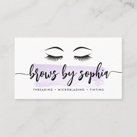 Carte De Visite Services d'aquarelle Lavande (Devant)