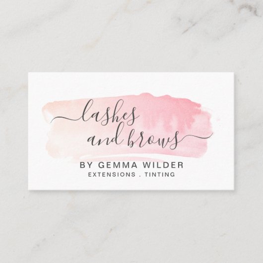 Carte De Visite Services d'aquarelle rose et blanc (Devant)