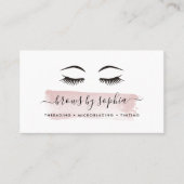 Carte De Visite Services d'aquarelle rose poussiéreux (Devant)