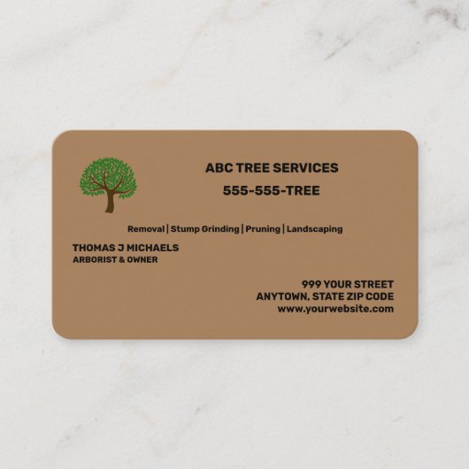 Carte De Visite Services d'arborescence (Devant)