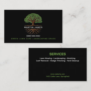 Carte De Visite Services d'arbre personnalisés Entretien de pelous