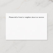 Carte De Visite Services D'Assainissement Des Dommages De Moule Et (Dos)