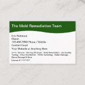 Carte De Visite Services D'Assainissement Des Dommages De Moule Et (Devant)