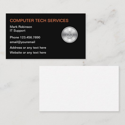 Carte De Visite Services d'assistance informatique avec logo (Devant / Derrière)