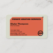 Carte De Visite Services d'aviation privée (Dos)