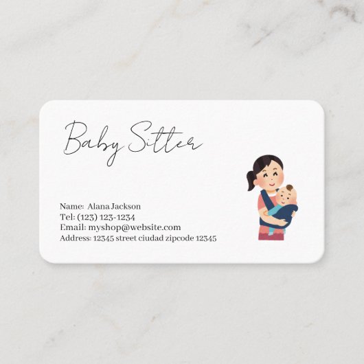 carte de visite services de babysitting (Devant)
