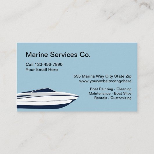 Carte De Visite Services de bateau maritime (Devant)