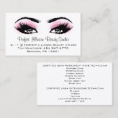Carte De Visite Services de beauté parfaits Maquillage à cils rose (Devant / Derrière)