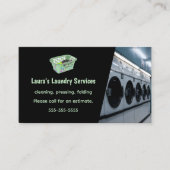 Carte De Visite Services de blanchisserie modifiables (Devant)