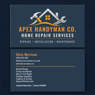 Carte De Visite Services de bricolage bleu marine professionnels
