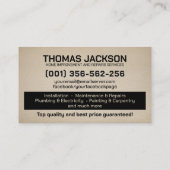 Carte De Visite Services de bricolage Cool Simple (Dos)