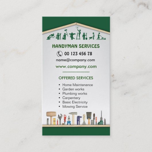 Carte De Visite Services de bricolage, entretien de la maison (Devant)