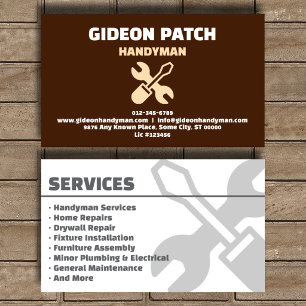 Carte de visite Services de bricolage Heritage Bro