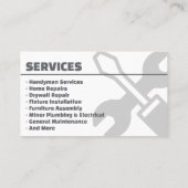 Carte de visite Services de bricolage sarcelle Exe (Dos)
