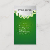 Carte De Visite Services de bricoleur (Dos)