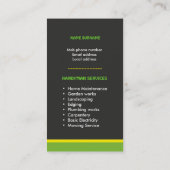 Carte De Visite Services de bricoleur, entretien à la maison (Dos)