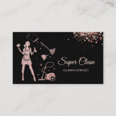 Carte De Visite Services de bureau Nettoyage Rose domestique (Devant)