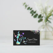 Carte De Visite Services de bureau Nettoyage Rose domestique (Debout devant)