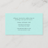 Carte De Visite Services de calligraphe professionnel simple et él (Dos)