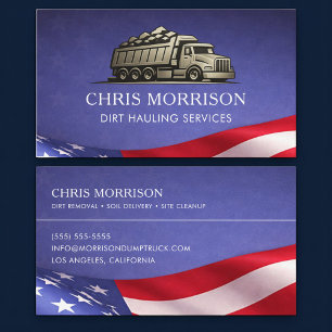 Carte De Visite Services de camion de transport de terre patriotiq