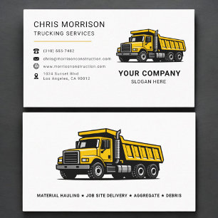 Carte De Visite Services de camionnage benne à ordures