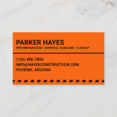 Carte De Visite Services de chantier Casque Orange Orange (Dos)