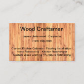 Carte De Visite Services de charpentier de l'artisan du bois (Devant)