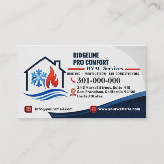 Carte De Visite Services de chauffage et de climatisation (CVC) |