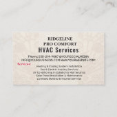 Carte De Visite Services de chauffage et de climatisation (CVC) |  (Dos)