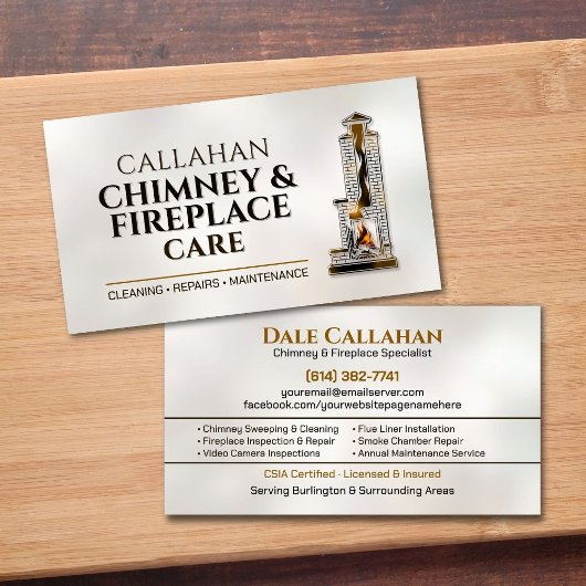 Carte De Visite Services de cheminée et de foyer