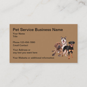 Carte De Visite Services de chien pour animaux familiers simples