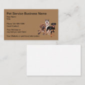Carte De Visite Services de chien pour animaux familiers simples (Devant / Derrière)